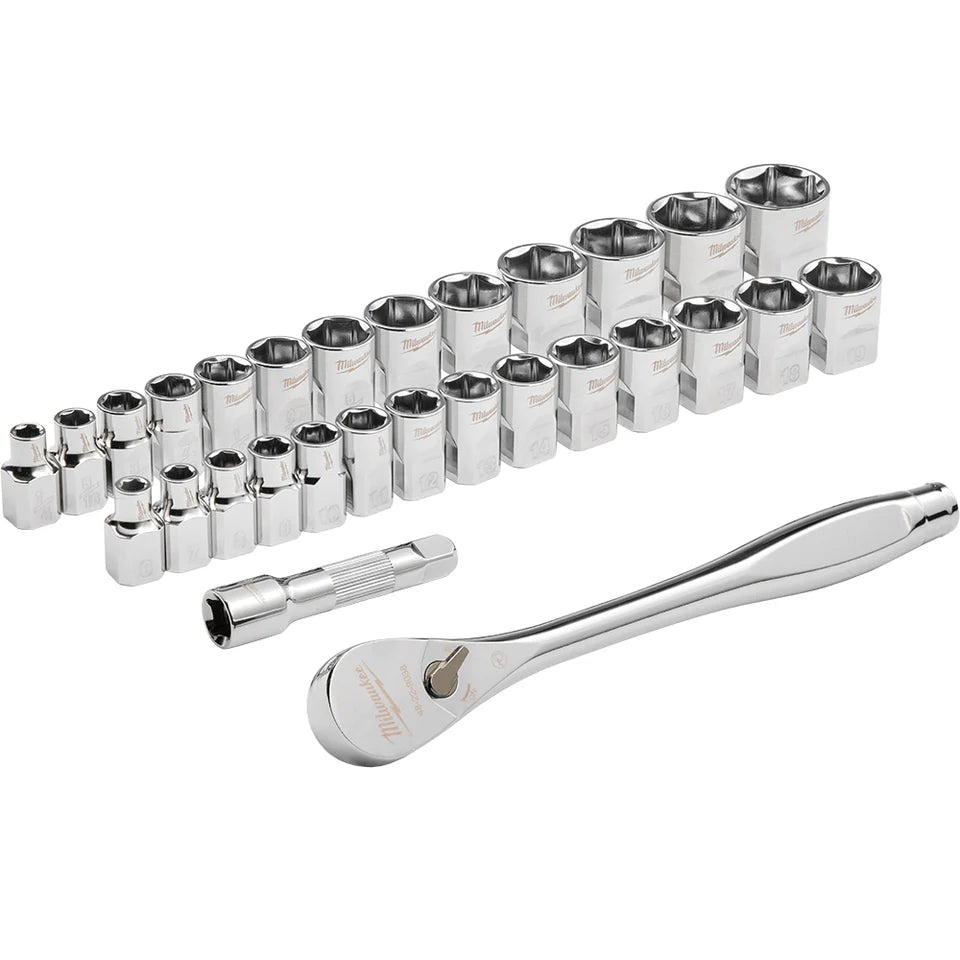 Milwaukee 3/8" Drive 29Pc Metric/SAE Socket Set 48229088 - KIT
