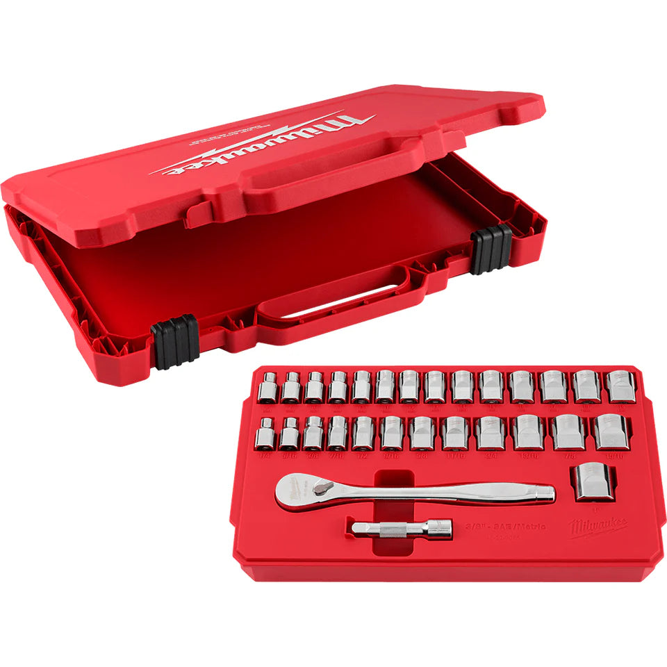 Milwaukee 3/8" Drive 29Pc Metric/SAE Socket Set 48229088 - KIT