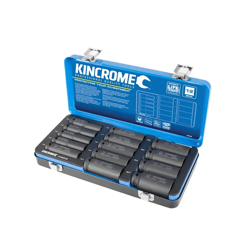 Kincrome Deep 1/2" Drive Metric Impact Socket Set 14 Piece