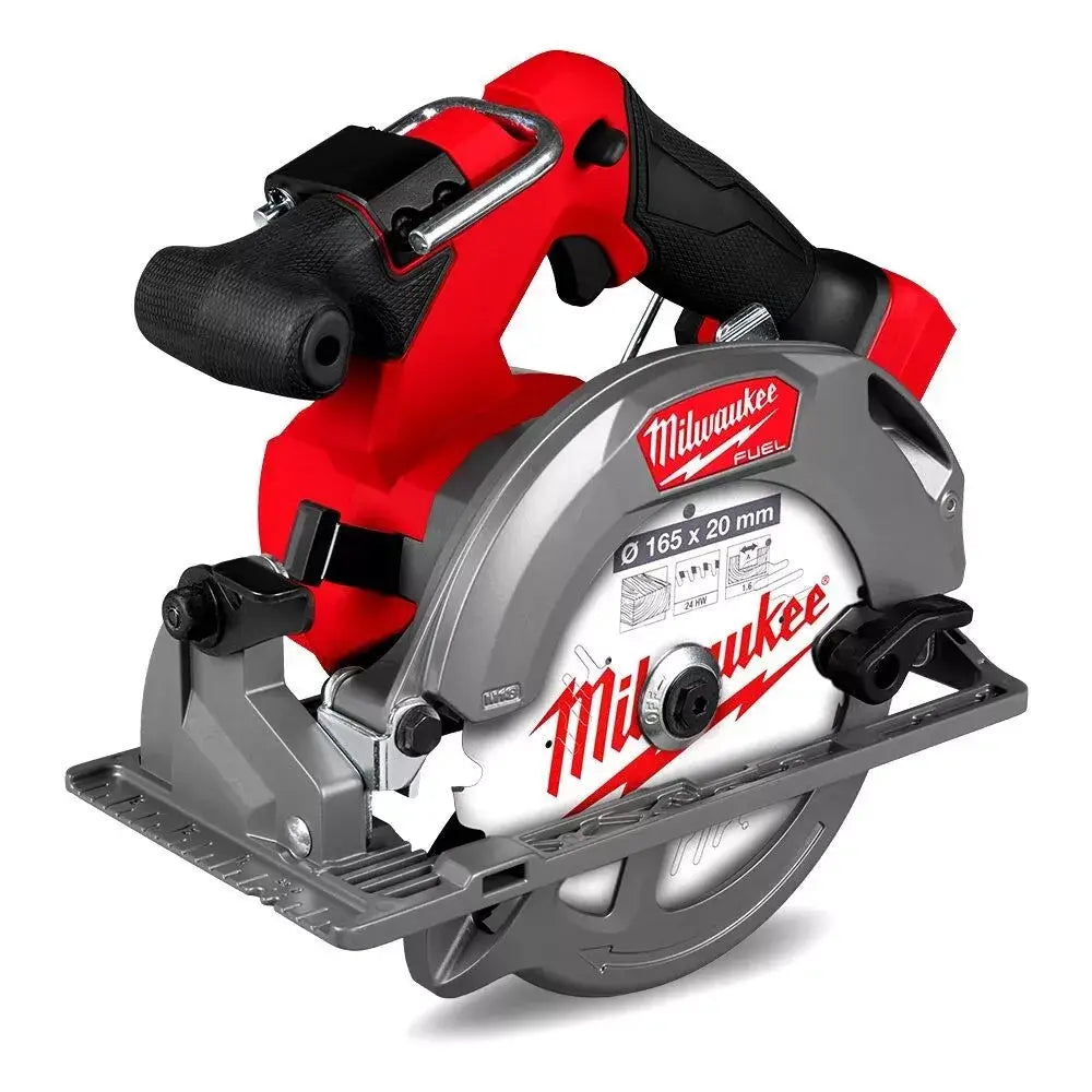 Milwaukee 18V FUEL 165mm Circular Saw with POWERSTATE Motor and REDLINK PLUS Electronics for professional use.