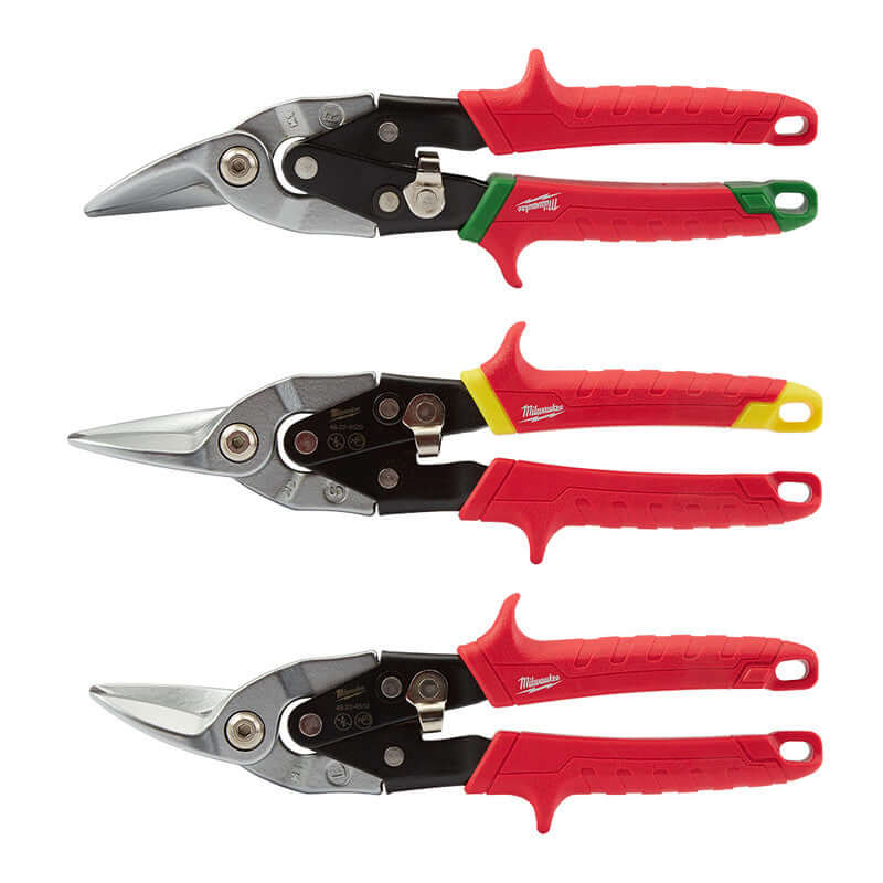 Milwaukee 3 Pieces Tin Snips Set 48224533