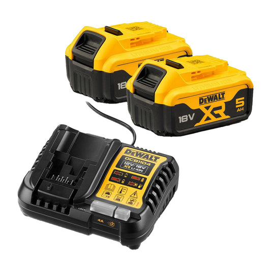 DeWalt 18V 5.0Ah Battery & Charger Pack DCB184-XE + DCB1104-XE - Kit