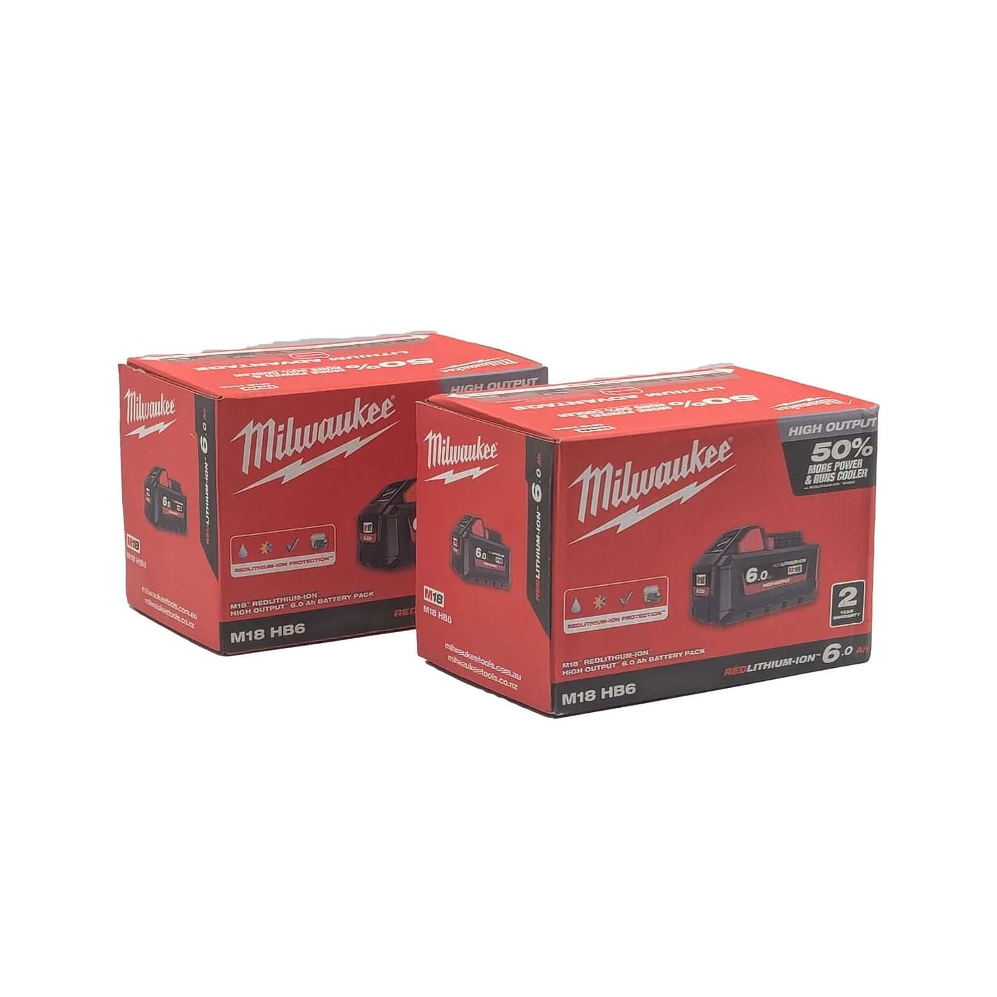 Milwaukee 18V M18 6.0ah Red Lithium High Output Battery Set M18HB6