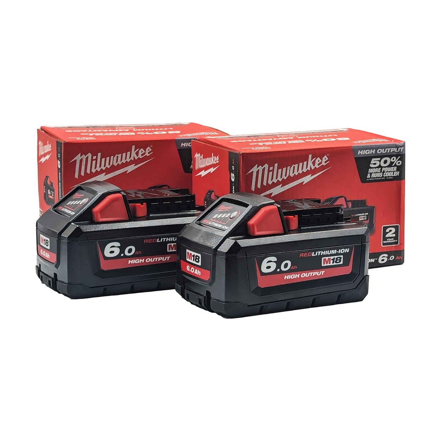 Milwaukee 18V 6.0Ah High Output Battery Twin Pack M18HB6