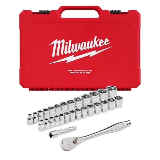 Milwaukee 3/8" Drive 29Pc Metric/SAE Socket Set 48229088 - KIT
