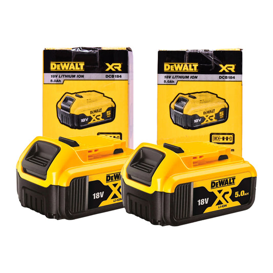 DEWALT 18V XR Li-Ion 5.0Ah Battery Twin Pack - DCB184P2-XJ