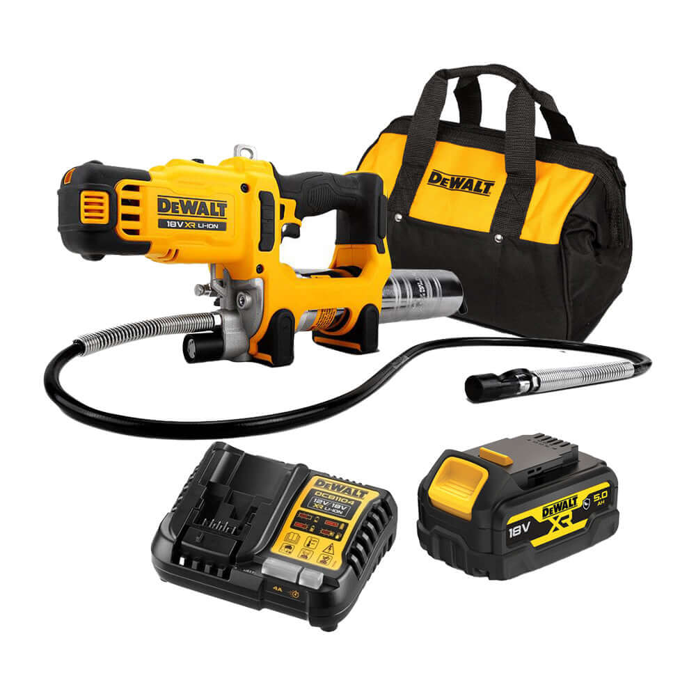 DeWalt DCGG581P1G-XE 18V XR 5.0Ah Grease Gun Kit