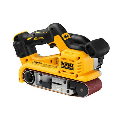 DeWALT 18V XR Brushless 75mm Belt Sander DCW220N-XJ - SKIN ONLY side view showcasing design and features.