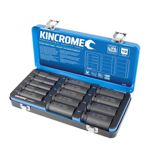 Kincrome Deep 1/2" Drive Metric Impact Socket Set 14 Piece