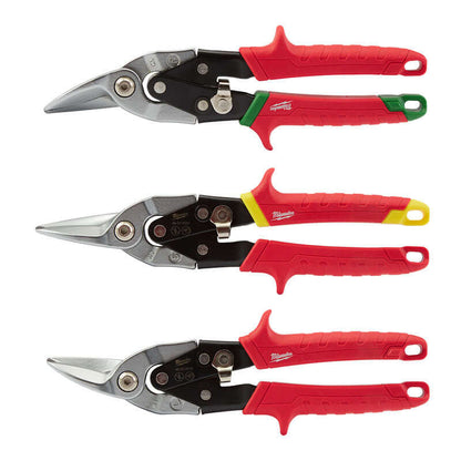 Milwaukee 3 Pieces Tin Snips Set 48224533