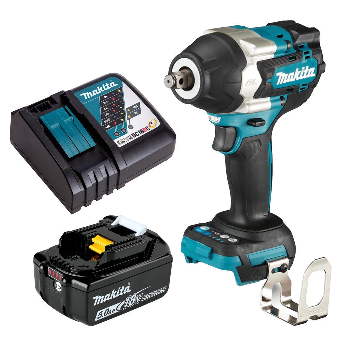 Makita 18V 5.0Ah 1/2" Mid-Torque Impact Wrench Kit