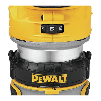 DeWALT 18V XR Brushless Compact Router DCW600N-XJ - SKIN ONLY showing the control dial and body features.