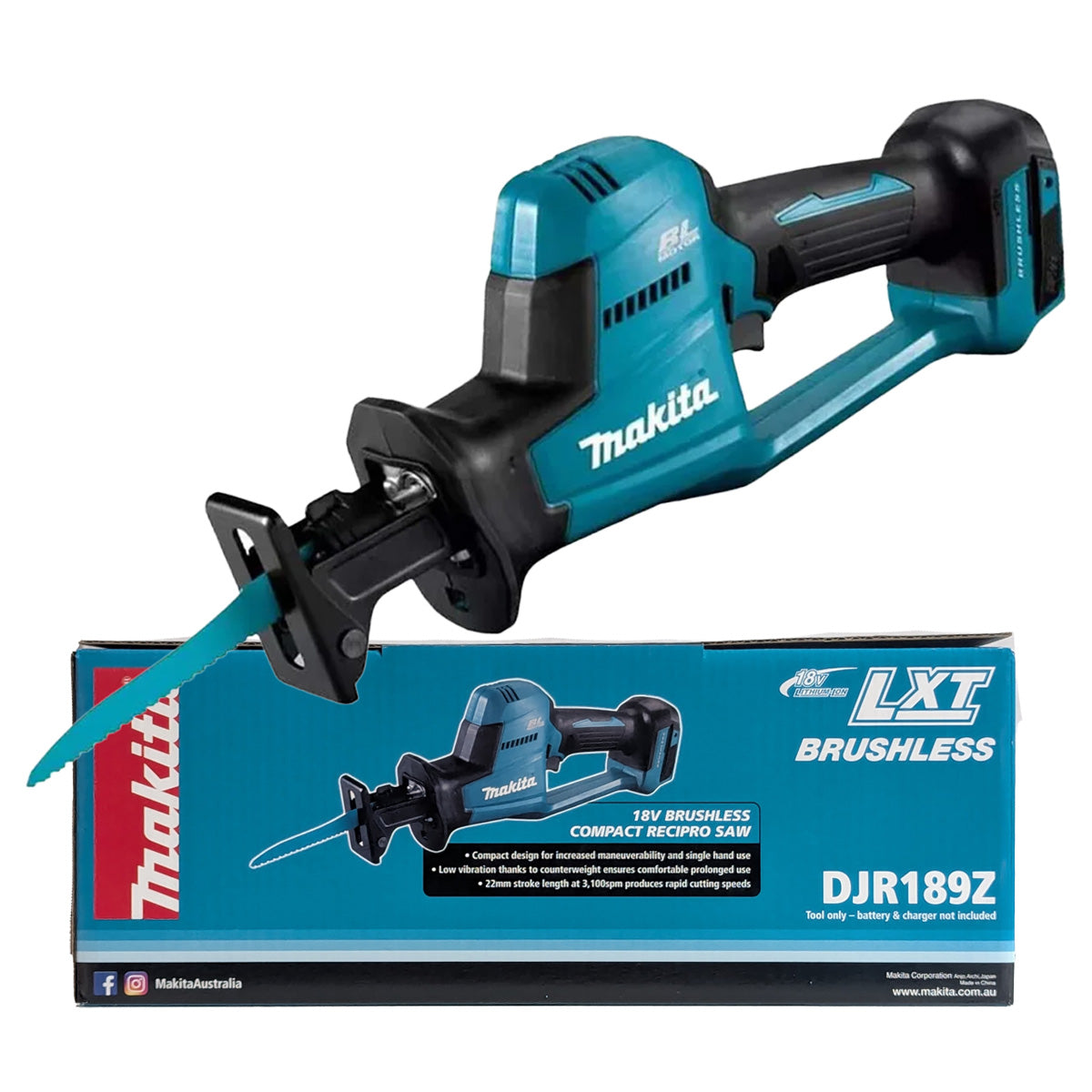 Makita 18V One-handed Reciprocating Saw DJR189Z - SKIN ONLY