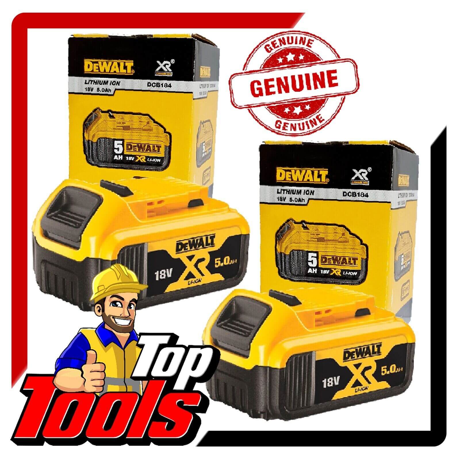 DeWalt 18V Battery Twin Pack - DCB184-XE High Capacity