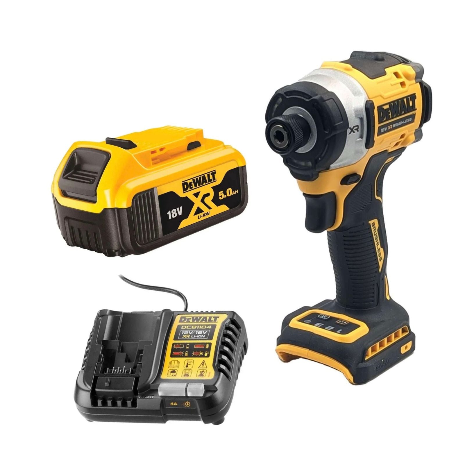 DeWALT 18V XR Cordless Brushless Premium 3-Speed Impact Driver DCF860N-XJ - KIT with battery and charger