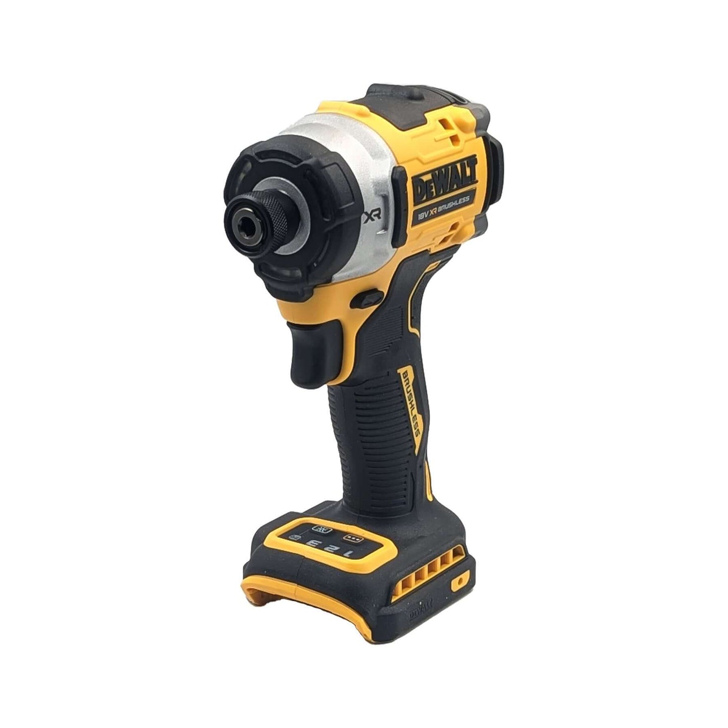 DeWALT 18V XR Cordless Brushless Premium 3-Speed Impact Driver DCF860N-XJ - KIT showcased in detail.