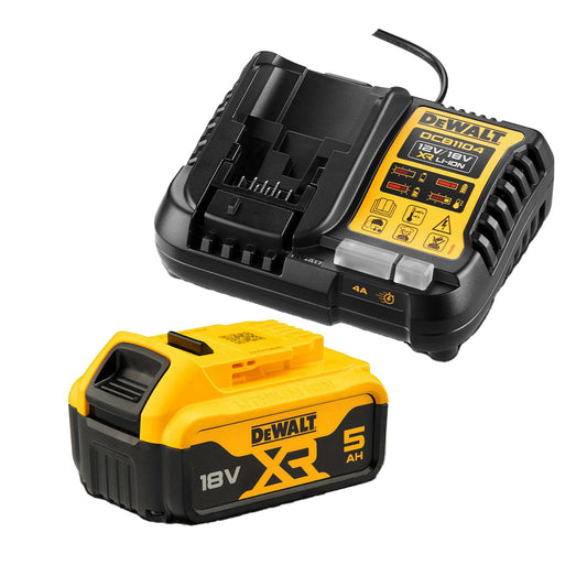 DeWalt 18V 5.0Ah Battery & Charger Starter Kit DCB184-XE + DCB1104-XE