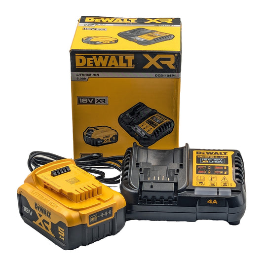 DeWalt 18V 5.0Ah Battery & Charger Starter Kit DCB184-XE + DCB1104-XE