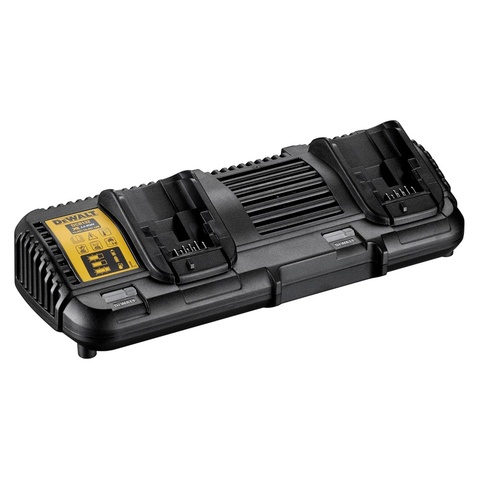 DeWALT 18V/54V Dual Port Charger DCB132-XE - SKIN ONLY with dual charging ports and LED display.