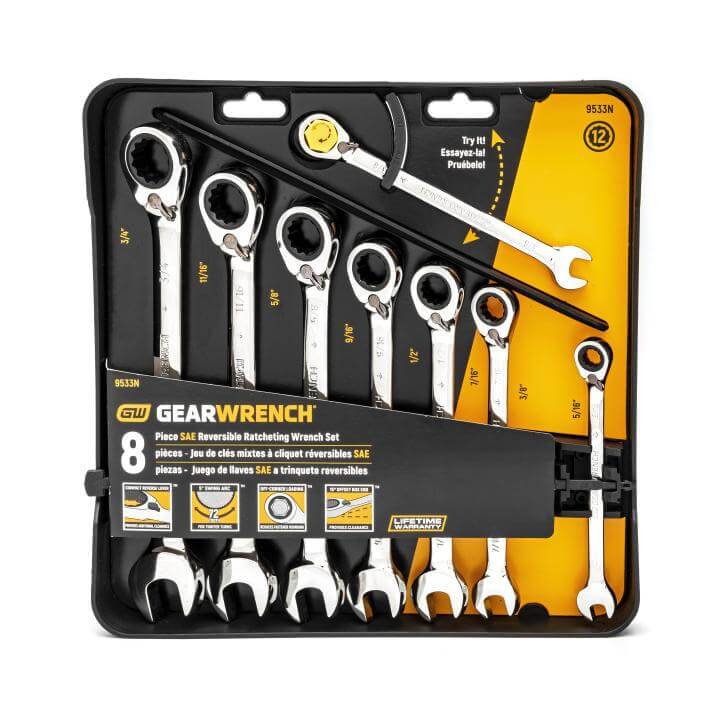 GEARWRENCH Reversible Ratcheting Spanner Set 9533N – Top Tools Australia