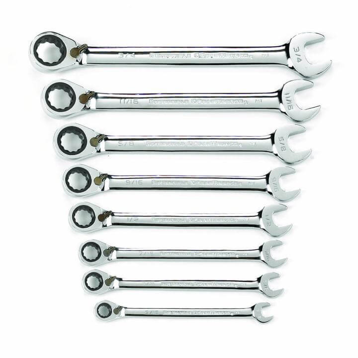 GEARWRENCH 8 Piece SAE Reversible Ratchet Spanner Set 9533N