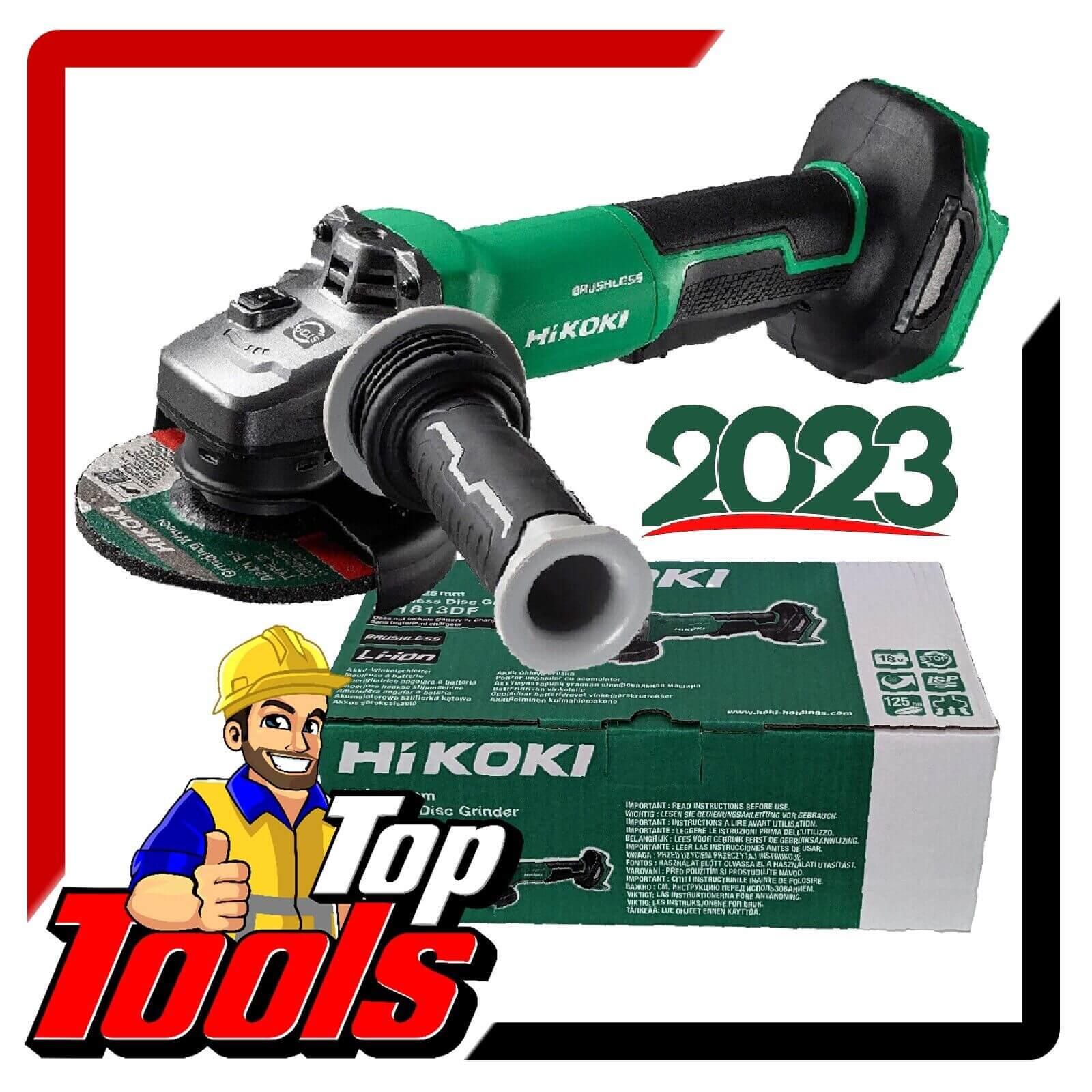 HiKOKi 18V Brushless Angle Grinder 125mm 5" Paddle Switch G1813DF SKIN