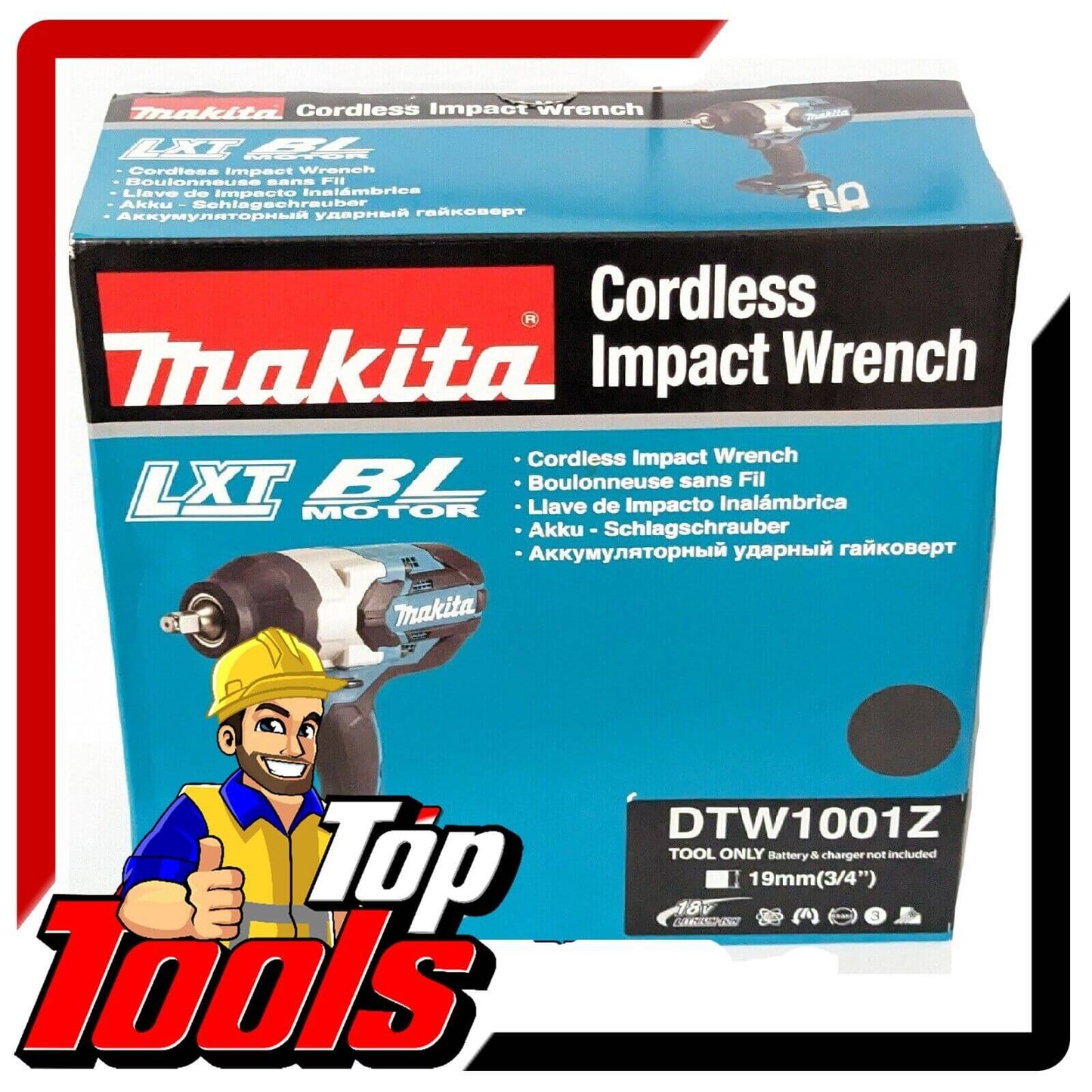 Makita 18V Li-Ion Brushless High Torque 3/4" Impact Wrench DTW1001Z SKIN