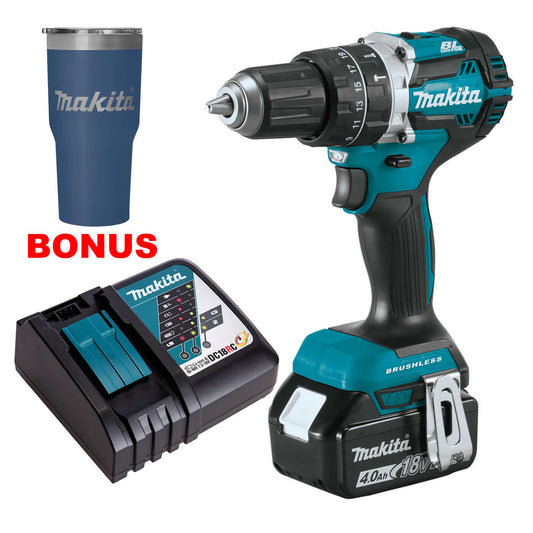 Makita 18V 4.0Ah Brushless Hammer Driver Drill DHP484 - KIT