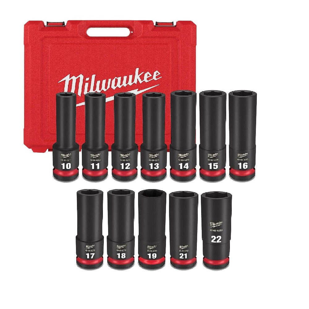 Deep Impact Socket Set 1/2" Drive Metric 12 Pieces Milwaukee