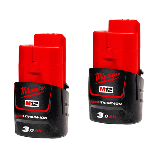 Milwaukee M12 3.0Ah REDLITHIUM-ION Battery Twin Pack M12B3