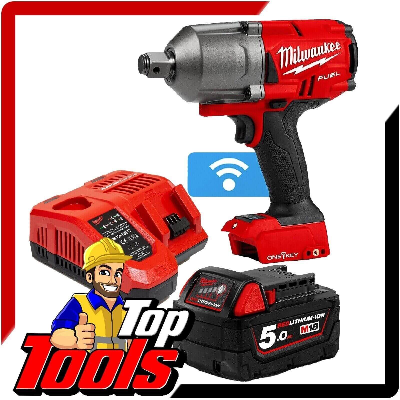 Milwaukee 18V Li-Ion 3/4" Impact Wrench High Torque Friction Ring 5.0ah Battery Kit