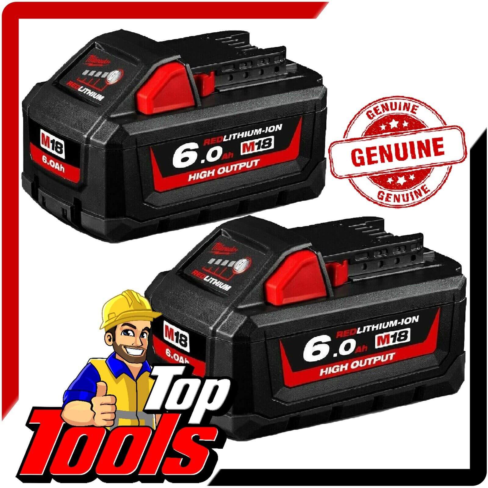 Milwaukee M18HB6 Twin Pack - High Output 6.0AH Batteries