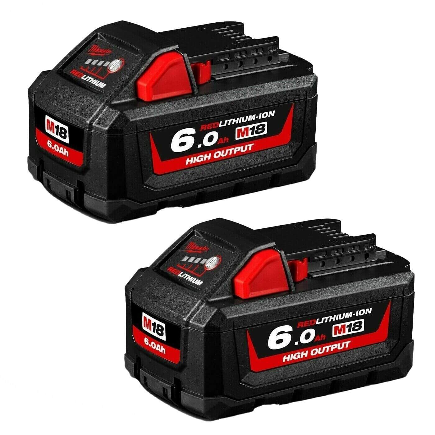 Milwaukee 18V M18 6.0ah Red Lithium High Output Battery Set M18HB6