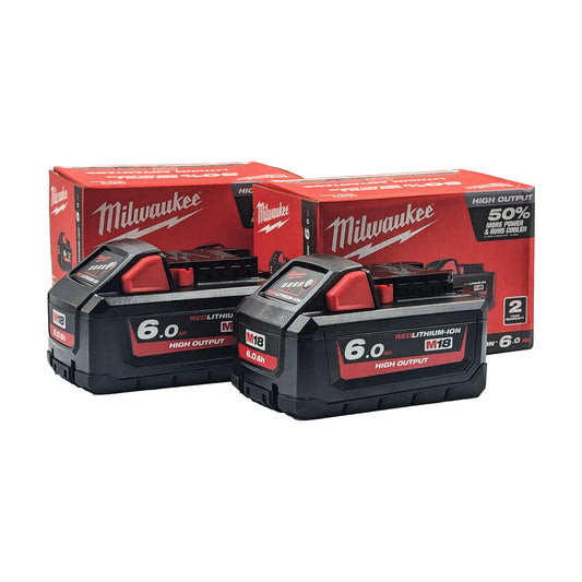 Milwaukee 18V 6.0Ah High Output Battery Twin Pack M18HB6